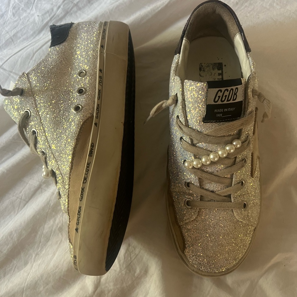golden goose sparkly sneakers! womens 9